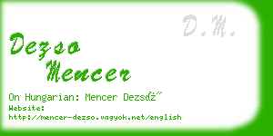 dezso mencer business card